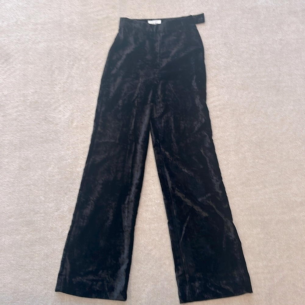 Other Stories Velvet Wide Leg Suit Pants Size 0